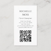 QR code Zonnebloemen Foto Designer Modern Floral Visitekaartje (Achterkant)