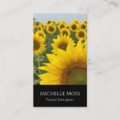 QR code Zonnebloemen Foto Designer Modern Floral Visitekaartje (Voorkant)
