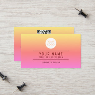 QR Code Zonsopgang Kleuren Naam Professionele Logo Contactkaartje