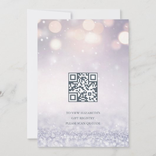 QR-code | Zwaan Prinses Mauve | BABY SHOWER Kaart (Achterkant)