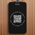 QR-code | Zwart bedrijf Website stijlvolle moderne Bagagelabel<br><div class="desc">Een eenvoudige sjabloon van het de code QR van de douanegrootte bagagelabel in een moderne minimalistische stijl die gemakkelijk met uw code QR,  bedrijfsnaam of website en douanetekst kan worden bijgewerkt,  bijvoorbeeld aftasten me aan... </div>