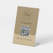 QR-code zwart cafe menu logo modern voetstuk bord Reclamebord Met Voetstuk (Voorkant)
