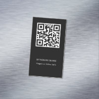 QR Code zwart Eenvoudig Visitekaartje magneet