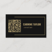 QR Code Zwart en Goud Consultant Visitekaartje (Voorkant)