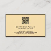 QR Code Zwart en Goud Elegante Moderne Sjabloon Visitekaartje (Achterkant)