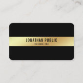 QR Code Zwart en Goud Elegante Sjabloon Luxe Visitekaartje (Voorkant)