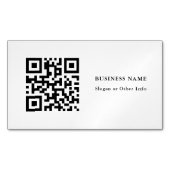 QR-code zwart en wit eenvoudig Magnetisch Visitekaartje (Voorkant)
