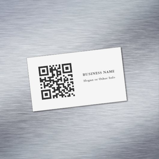 QR-code zwart en wit eenvoudig Magnetisch Visitekaartje (Voorbeeld)