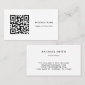 QR-code zwart en wit eenvoudig Visitekaartje (Voorkant / Achterkant)