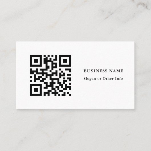 QR-code zwart en wit eenvoudig Visitekaartje (Voorkant)