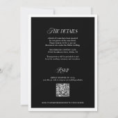 QR-code Zwart en Wit Klassieke Formele Bruiloft Kaart (Achterkant)