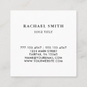 QR-code zwart en wit Vierkante Visitekaartje (Achterkant)