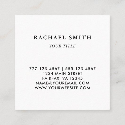 QR-code zwart en wit Vierkante Visitekaartje (Achterkant)