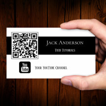 QR Code Zwart en Wit Vlogger Visitekaartje