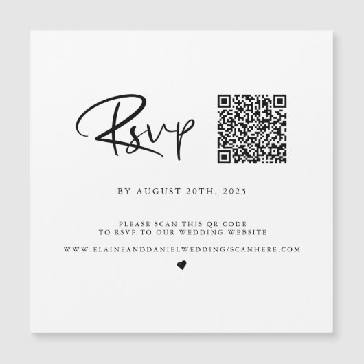 QR-code zwart en witte foto RSVP-kaart (Voorkant)