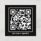 QR Code zwart en Witte Moderne Referral-Kaart Aanbevelingskaartje (Achterkant)