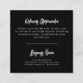 QR Code zwart en Witte Moderne Referral-Kaart Aanbevelingskaartje (Voorkant)