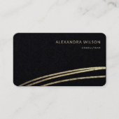 QR Code Zwart Goud Handtekening Elegant Profession Visitekaartje (Voorkant)