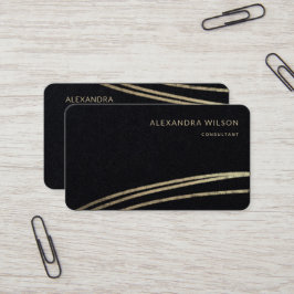 QR Code Zwart Goud Handtekening Elegant Profession Visitekaartje