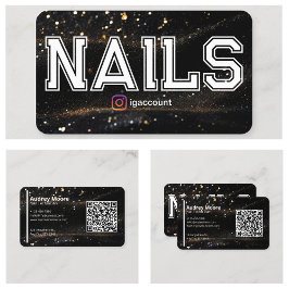 QR Code Zwart Goud Professionele Nagelstylist Visitekaartje