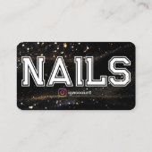 QR Code Zwart Goud Professionele Nail Tech Visitekaartje (Achterkant)