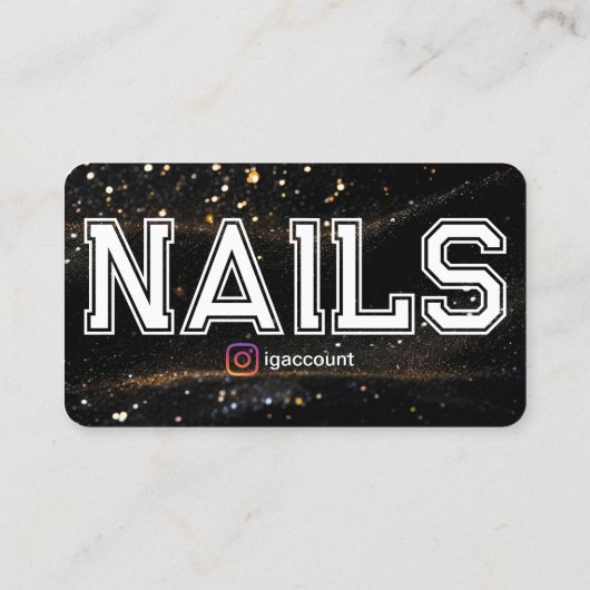 QR Code Zwart Goud Professionele Nail Tech Visitekaartje (Achterkant)