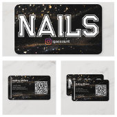 QR Code Zwart Goud Professionele Nail Tech Visitekaartje