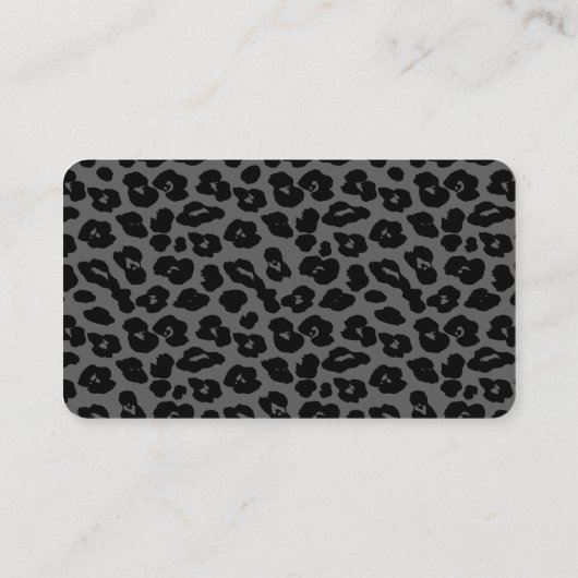 QR Code Zwart Leopard Print Visitekaartje (Achterkant)
