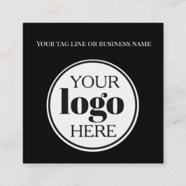 QR Code Zwart Logo Eenvoudig Wit Vierkante Visitekaartje