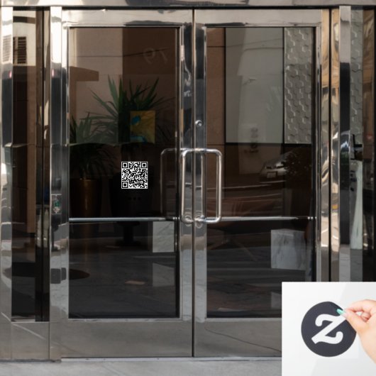 QR Code Zwart Menu Contactloze Moderne Kafel Raamsticker (Kantoordeur)