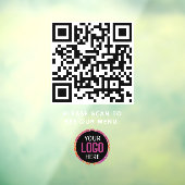 QR Code Zwart Menu Logo Contactloos Modern Cafe Raamsticker (Vel 3)