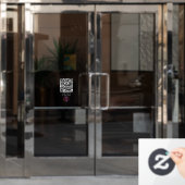 QR Code Zwart Menu Logo Contactloos Modern Cafe Raamsticker (Kantoordeur)