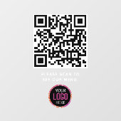 QR Code Zwart Menu Logo Contactloos Modern Cafe Raamsticker (Vel)