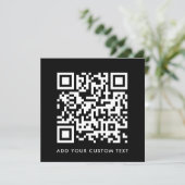 QR-code | Zwart modern, minimalistisch, stijlvol v Kaart (Staand voorkant)