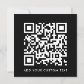 QR-code | Zwart modern, minimalistisch, stijlvol v Kaart (Voorkant)