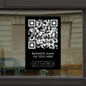 QR Code | Zwart Modern Minimalistisch Zakelijk Raamsticker