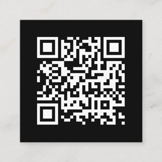 QR-code zwart Modern minimalistische sociale media Vierkante Visitekaartje (Voorkant)