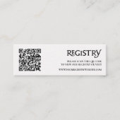 QR-code zwart modern royal chic register bijlage Mini Visitekaartje (Voorkant)