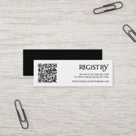 QR-code zwart modern royal chic register bijlage Mini Visitekaartje