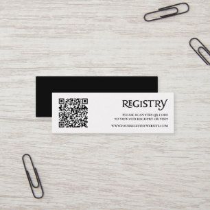 QR-code zwart modern royal chic register bijlage Mini Visitekaartje