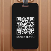 QR-code zwart Modern stijlvol virtueel contactverl Bagagelabel