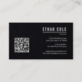 QR Code Zwart Moderne professional Visitekaartje (Achterkant)