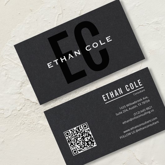 QR Code Zwart Moderne professional Visitekaartje