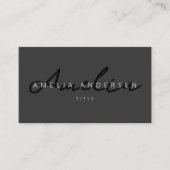 QR Code Zwart Moderne Professionele Sociale Media Visitekaartje (Voorkant)