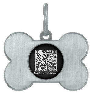 QR-code zwart scannbaar contactloze contactgegeven Huisdieren Naamplaatje