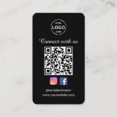QR Code Zwart Visitekaartje Social Media (Voorkant)