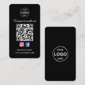 QR Code Zwart Visitekaartje Social Media (Voorkant / Achterkant)