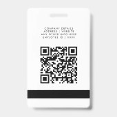 QR-code Zwart Wit Aangepast Logo Personeelsfoto ID Badge (Achterkant)