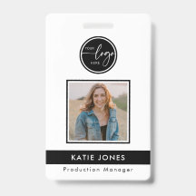 QR-code Zwart Wit Aangepast Logo Personeelsfoto ID