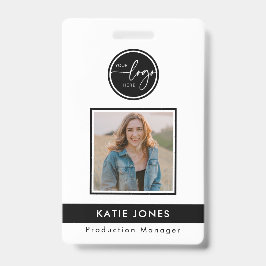 QR-code Zwart Wit Aangepast Logo Personeelsfoto ID Badge